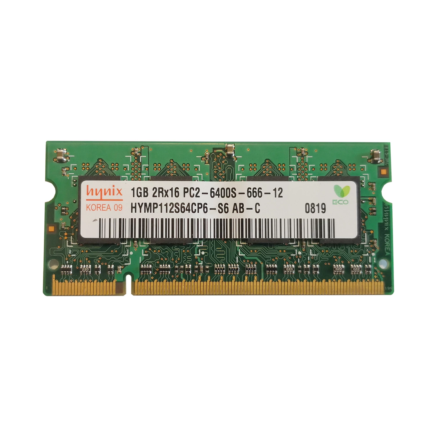 1GB, DDR2, 800MHz notebook memória (PC2-6400S-666, HYMP112S64CP6-S6)