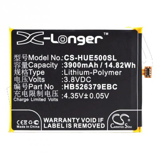 Akku, mobil  Y6 Pro 3900 mAh / 14,8 Wh / 3,8 VHB526379EBC   P9E5 utángyártott 