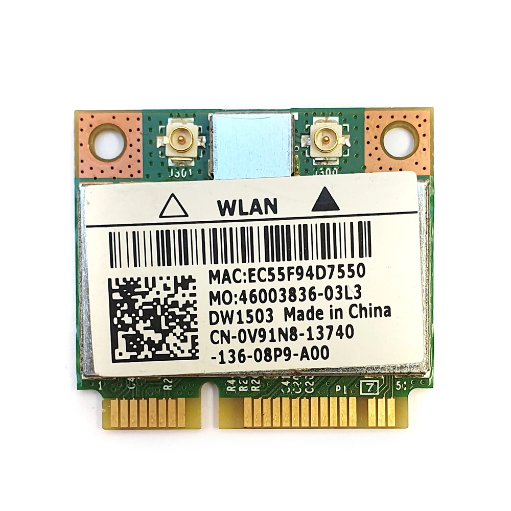Használt notebook wifi kártya, BCM94313HMG2L mini PCI-E, 802.11b/g/n, Broadcom/Dell/Lenovo