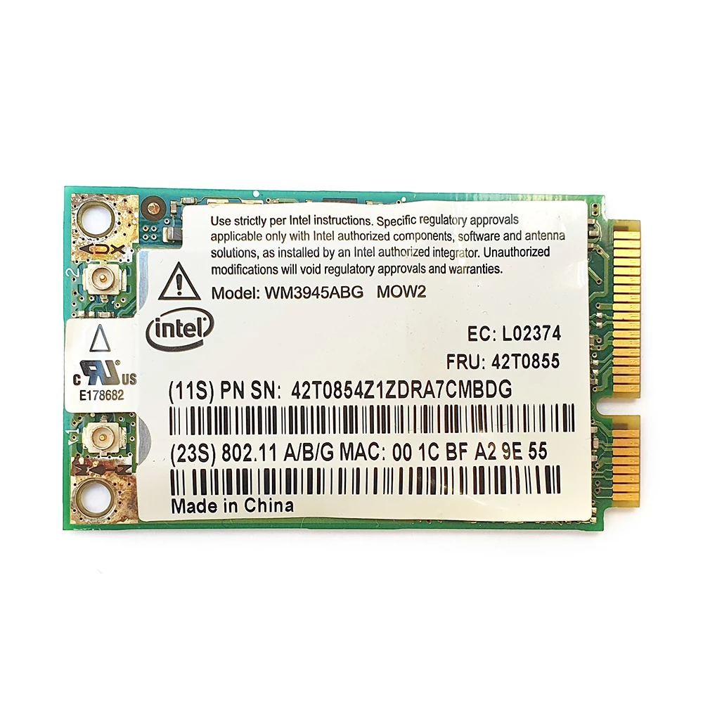 Használt notebook wifi kártya, Intel WM3945ABG MOW2, mini PCI-E