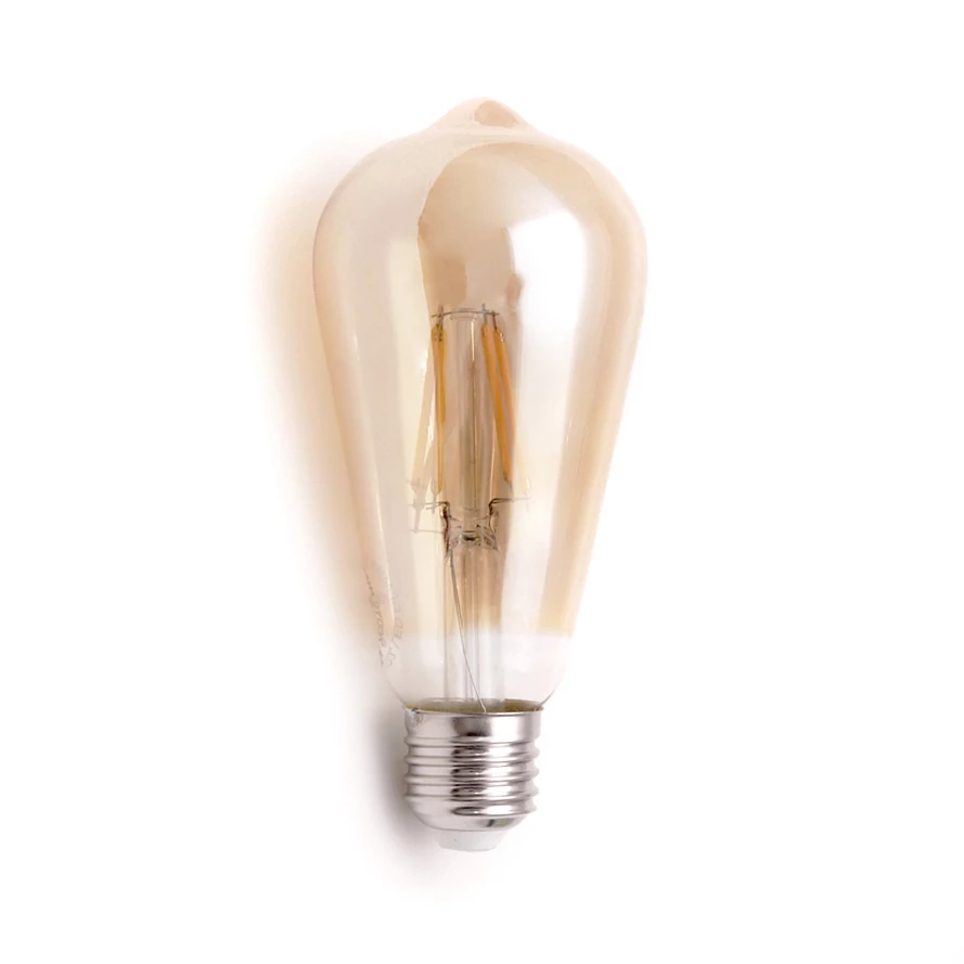 LED izzó, E27, longtip gömb, filament (T64), 6 W, 540 lm, meleg fehér (2700 K), F