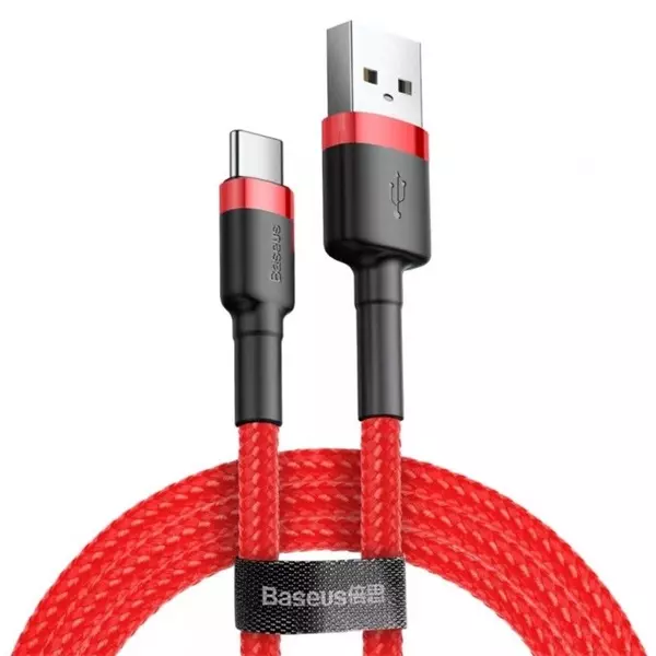 Baseus CATKLF-U09 Cafule 3m 2A USB A/USB C piros adat- és töltőkábel