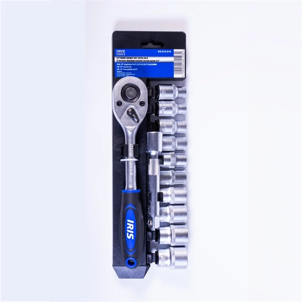IRIS TOOLS SS-012-019 12 darabos dugókulcs készlet racsnis karral 1/2