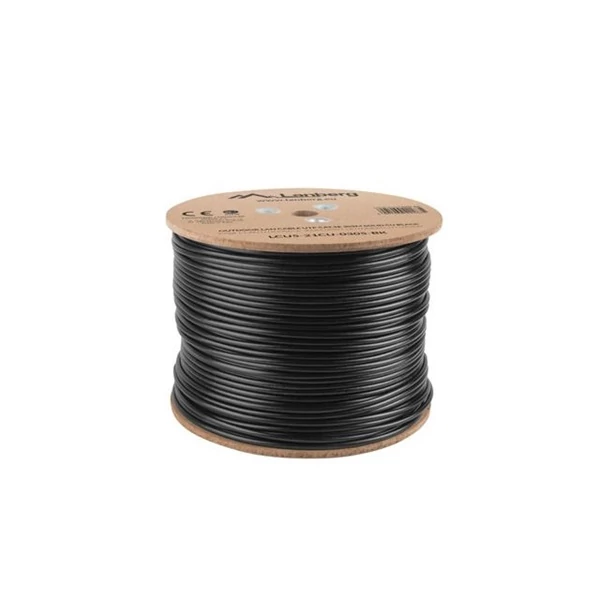 Lanberg LCU5-21CU-0305-BK Cat.5e U/UTP AWG24 Fca PE 305m árnyékolatlan fekete kültéri kábel