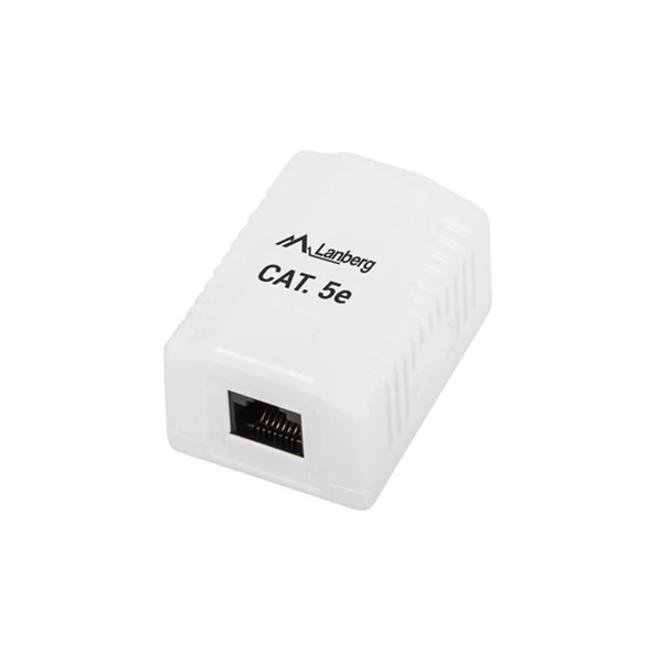 Lanberg OU5-0001-W Cat.5e UTP 1xRJ45 szimpla árnyékolatlan fali aljzat